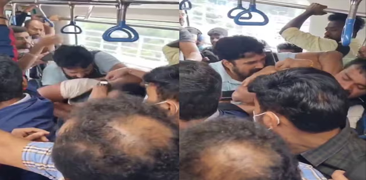 VIDEO: Intense fight between metro train passengers